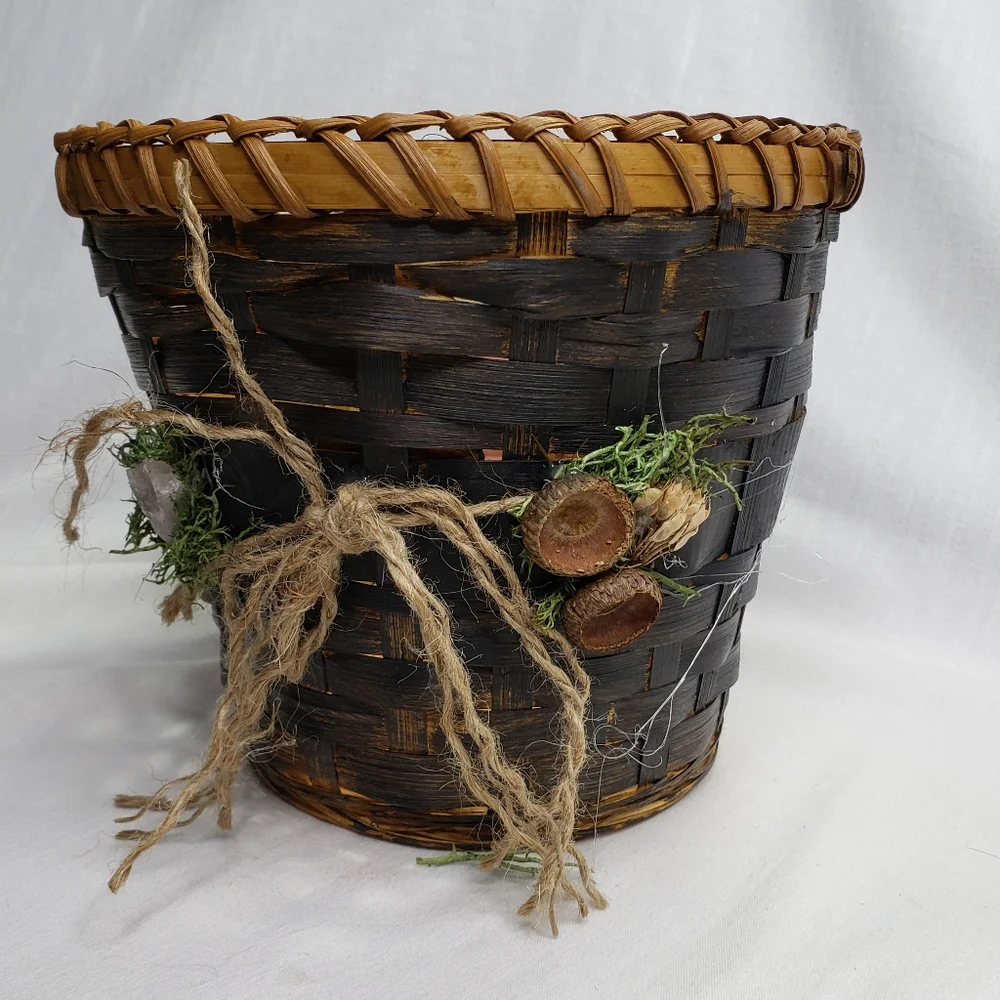 Handmade Woodland Woven Wicker Basket Planter